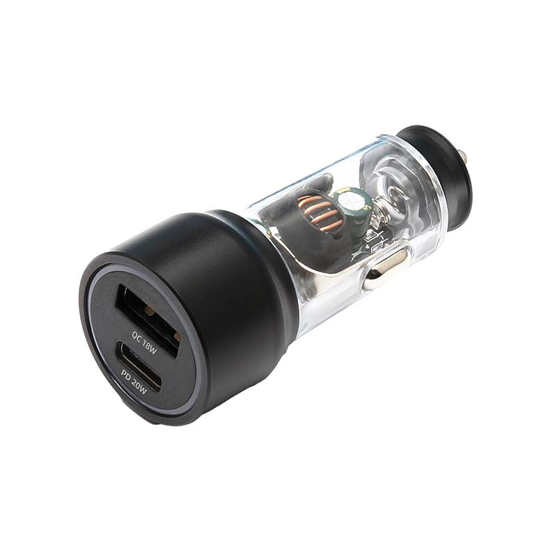 Supa Fly Circuit Series Dual USB 38W Car Charger - Transparent