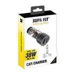 Supa Fly Circuit Series Dual USB 38W Car Charger - Transparent