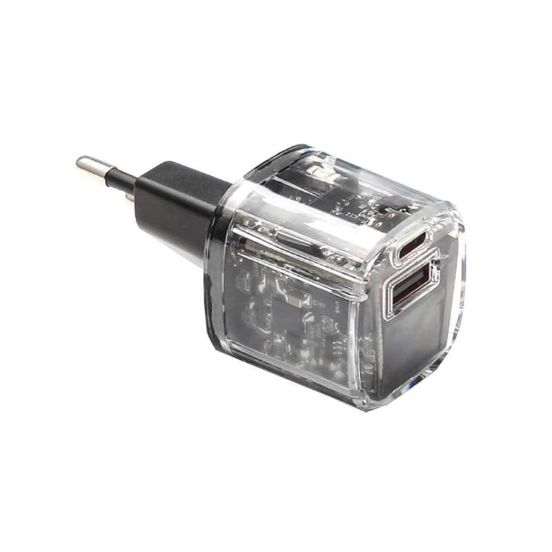 Supa Fly Circuit Series Dual USB 38W Type C Wall Charger - Transparent