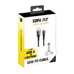 Supa Fly Circuit Series USB A to Lightning Braided Cable - Black