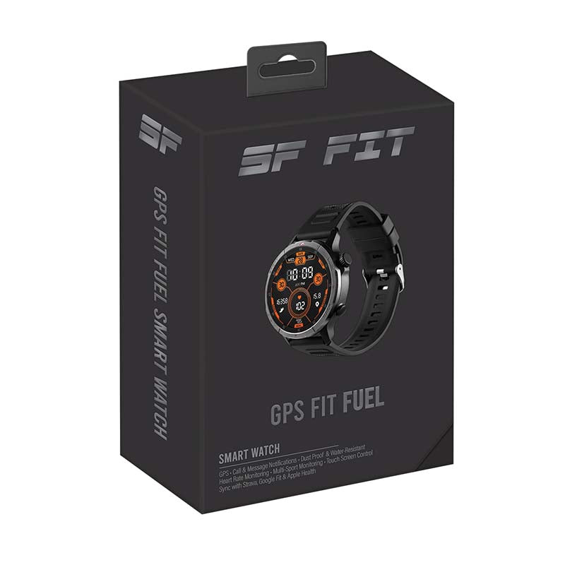 Supa Fly Fit Fuel Series GPS AI Smart Watch - Black