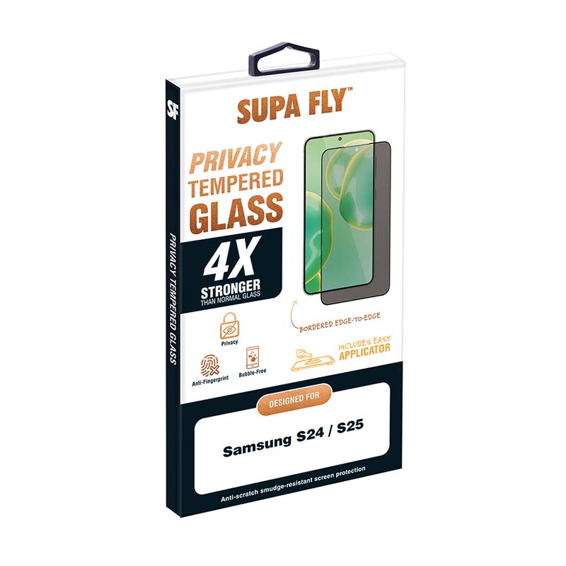 Supa Fly Samsung Galaxy S25 Privacy Tempered Glass Screen Protector with Applicator
