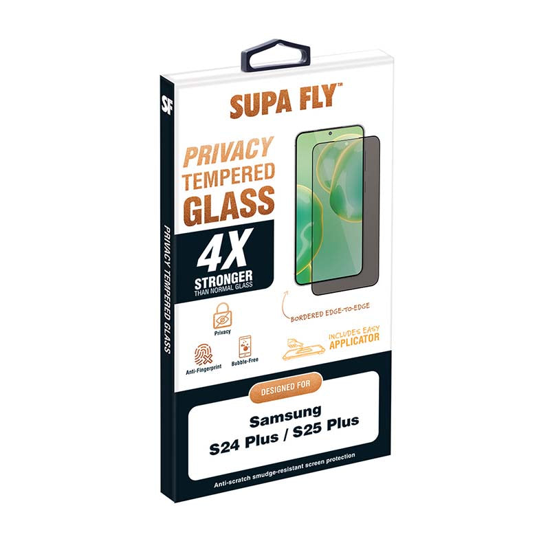 Supa Fly Samsung Galaxy S25 Plus Privacy Tempered Glass Screen Protector with Applicator