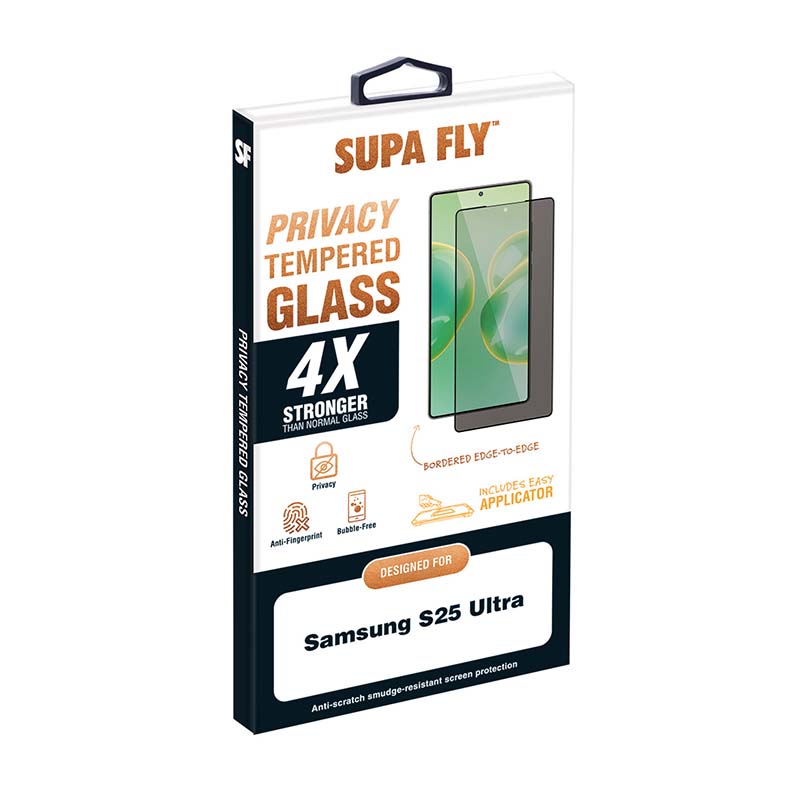 Supa Fly Samsung Galaxy S25 Ultra Privacy Tempered Glass Screen Protector with Applicator