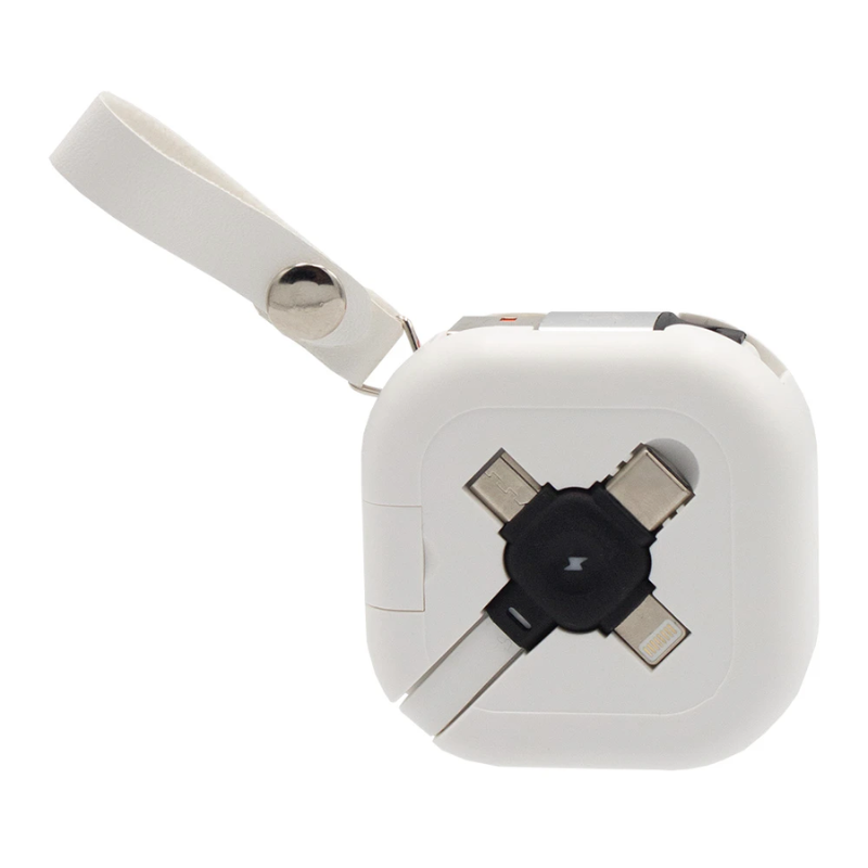 Supa Fly Retractable 3-in-1 Charging Cable - White