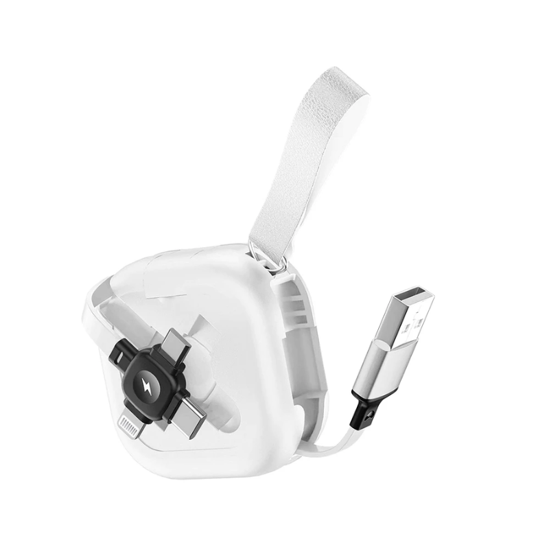 Supa Fly Retractable 3-in-1 Charging Cable - White