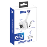 Supa Fly Retractable 3-in-1 Charging Cable - White