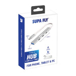 Supa Fly Type C & USB C 4 Port Hub - Silver