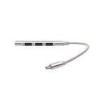 Supa Fly Type C & USB C 4 Port Hub - Silver