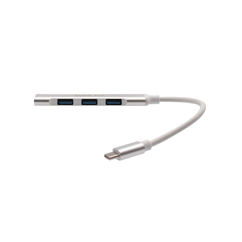 Supa Fly Type C & USB C 4 Port Hub - Silver