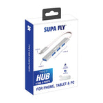 Supa Fly USB 4 Port Type C Hub - Silver