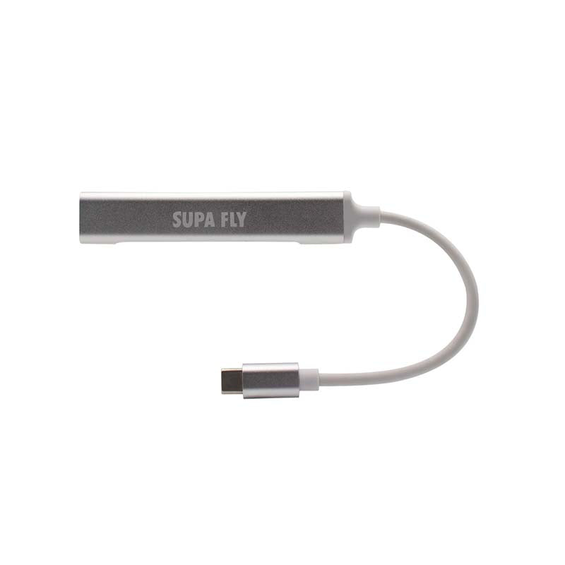 Supa Fly Type C & USB C 4 Port Hub - Silver