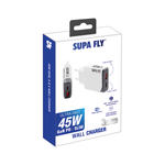 Supa Fly  45W Dual A & C Wall Charger - White