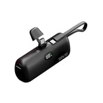 Supa Fly Fast Portable Power Bank 5 000mAh with Lightning Cable - Black
