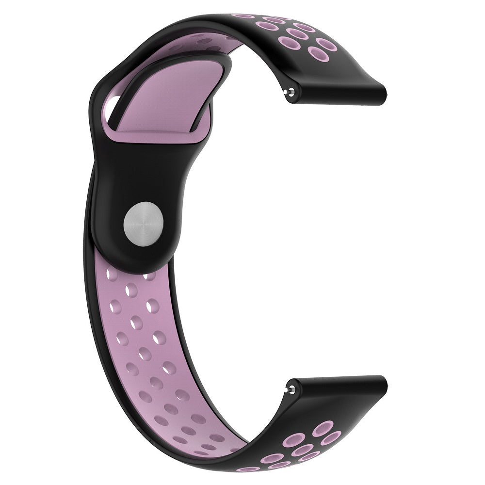 Superfly SiliconeDouble Button Watch Strap 22mm - Black/ Pink