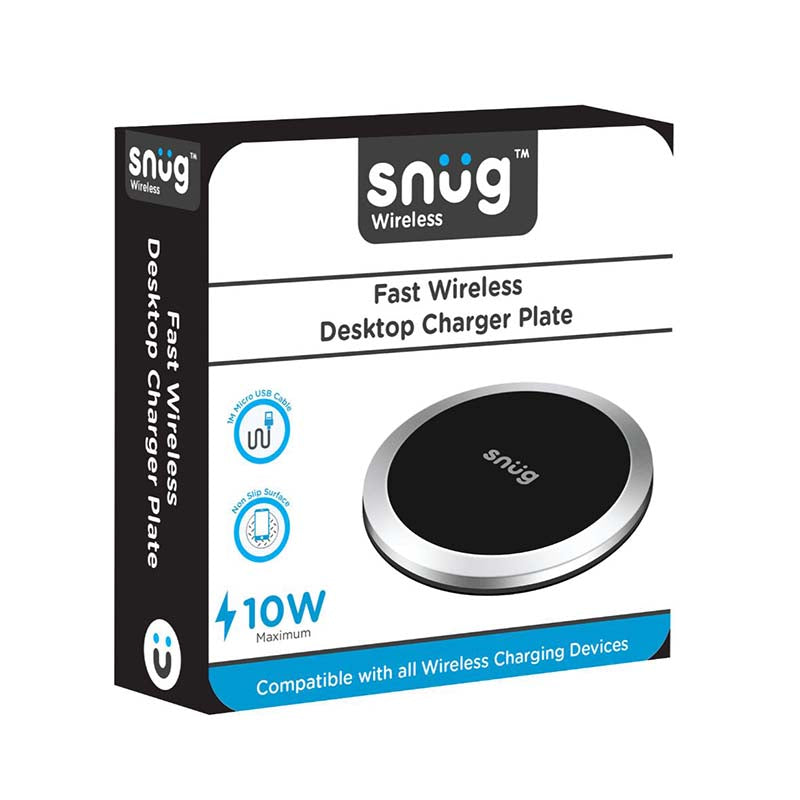 Snug Fast Wireless Desktop Charging Plate 10W - Grey