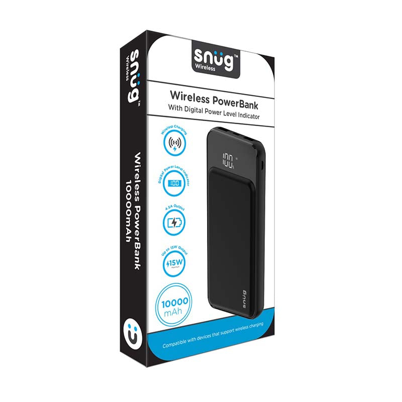 Snug Wireless 10000mAh Powerbank - Black