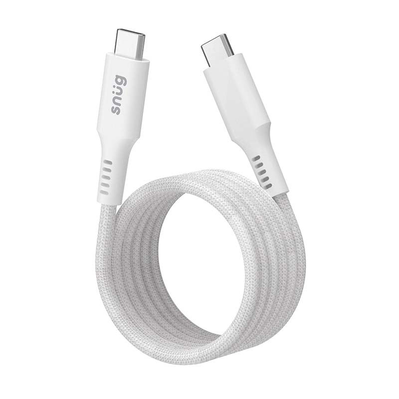 Snug Type C To Type C 60W Magnetic Braided Cable 1.2m - White