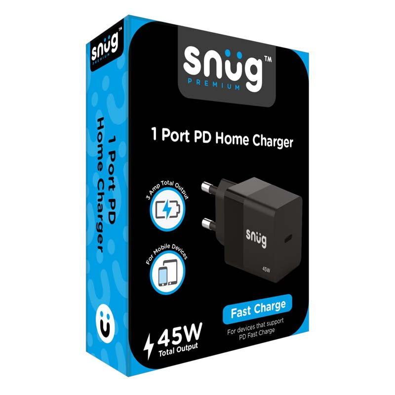 Snug 1 Port 45W PD Home Charger - Black