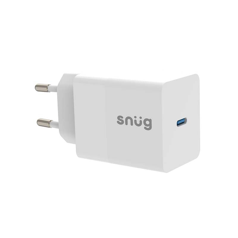 Snug 1 Port 45W PD Home Charger With Type C Cable - White - White