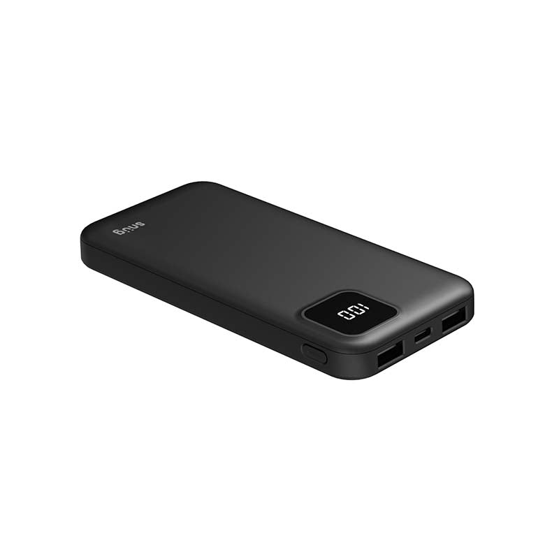 Snug 10000mAh Square Digital Powerbank - Black - Black