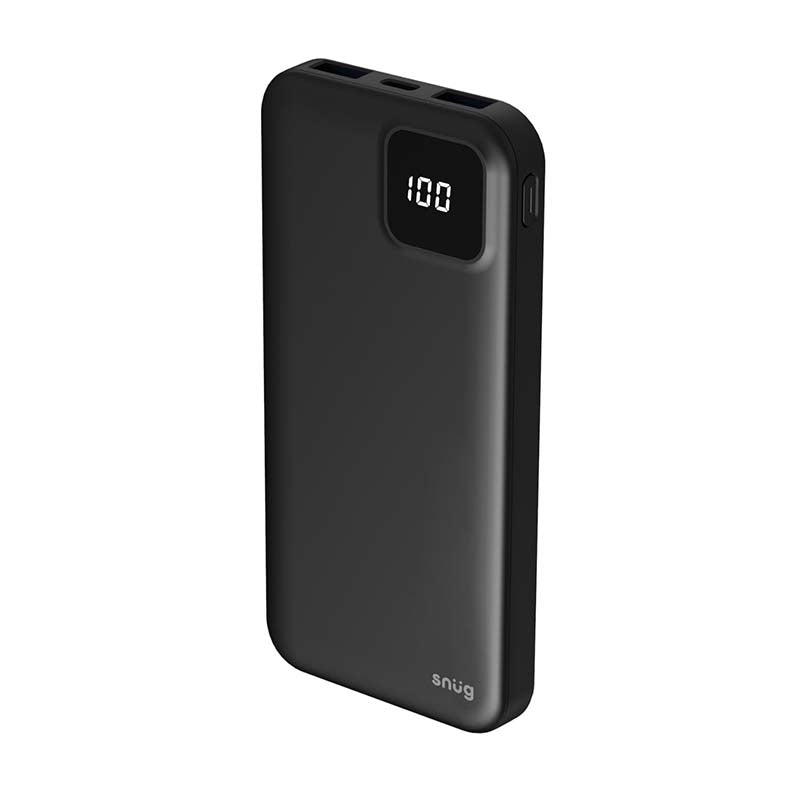Snug 10000mAh Square Digital Powerbank - Black - Black