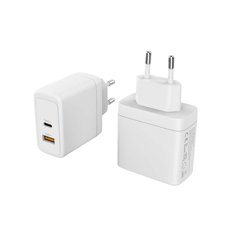 Snug 2 Port PD GaN Wall Charger 65W - White - White