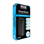 Snug 20000mAh Square Digital PD Powerbank - Black - Black