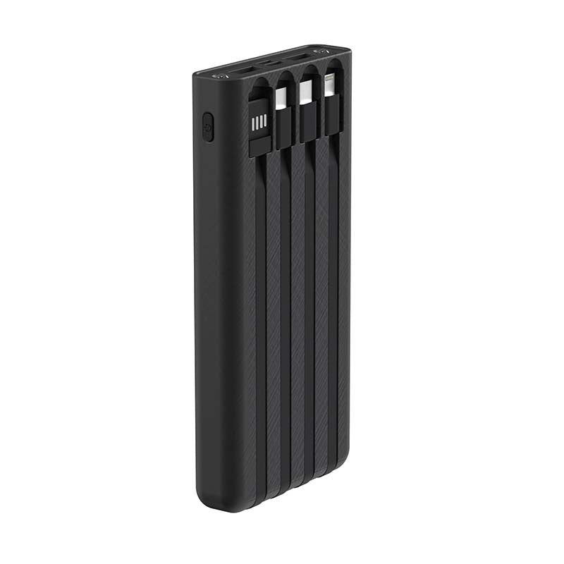 Snug 4 Cable 10 000mAh Powerbank - Black - Black