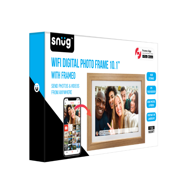 Snug Digital Photo Frame With Frameo 16GB 10.1Inch - White - White