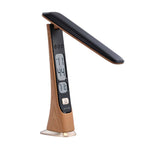 Snug LED Desk Lamp With Clock - Wood - Rose Gold