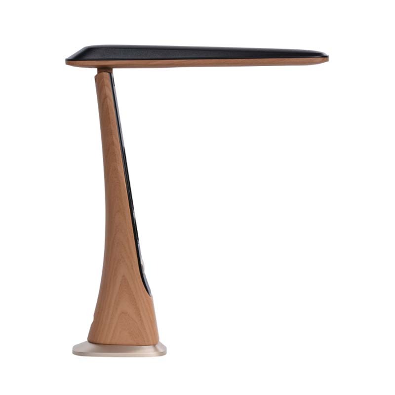 Snug LED Desk Lamp With Clock - Wood - Rose Gold