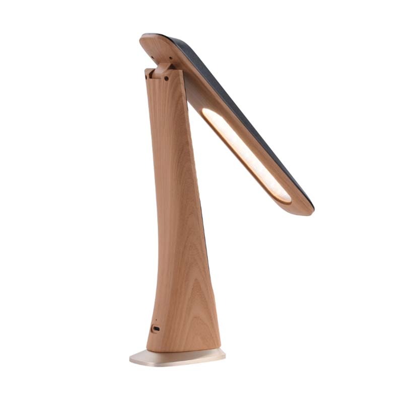 Snug LED Desk Lamp With Clock - Wood - Rose Gold