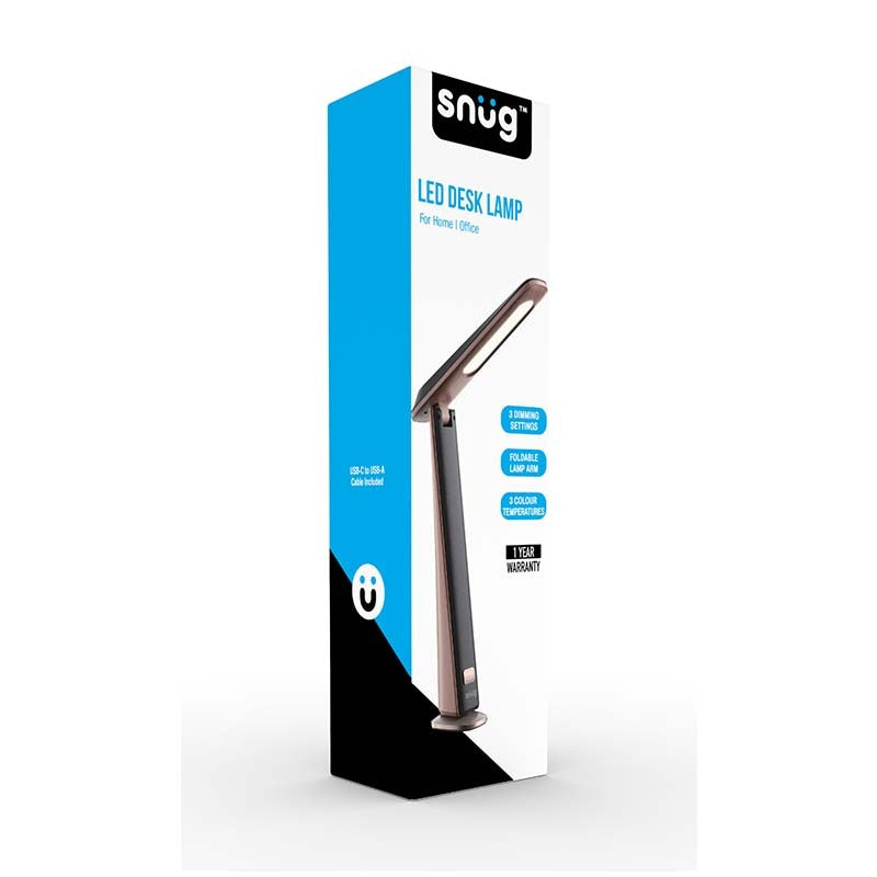 Snug LED Desk Lamp - Wood - Rose Gold