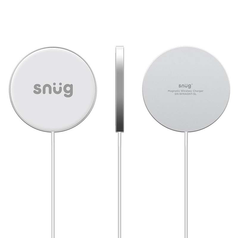 Snug Magnetic Wireless Charger Max 15W Type C - Silver - Silver