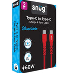 Snug Type C To Type C Silicone Cable 1.2m - Red