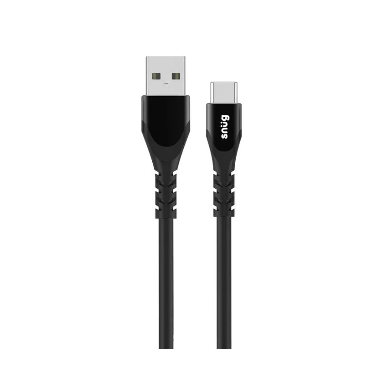 Snug USB To Type-C Silicone Cable 1.2 Meter - Black - Black