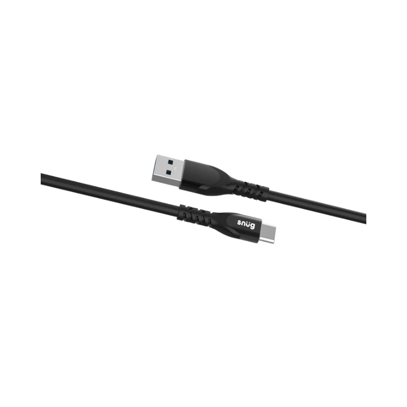 Snug USB To Type-C Silicone Cable 1.2 Meter - Black - Black