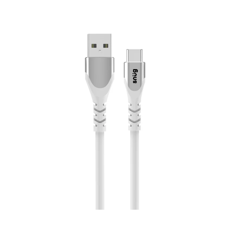 Snug USB To Type-C Silicone Cable 1.2 Meter - White - White
