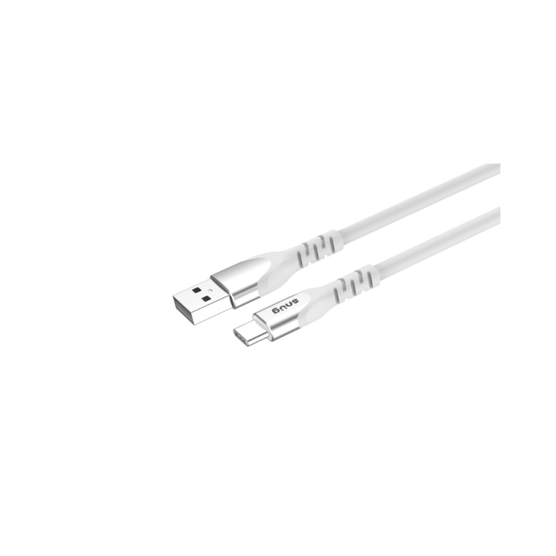 Snug USB To Type-C Silicone Cable 1.2 Meter - White - White