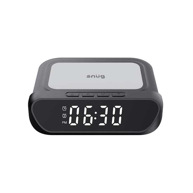 Snug Wireless Pad Charger With Clock 15W - Black - Black