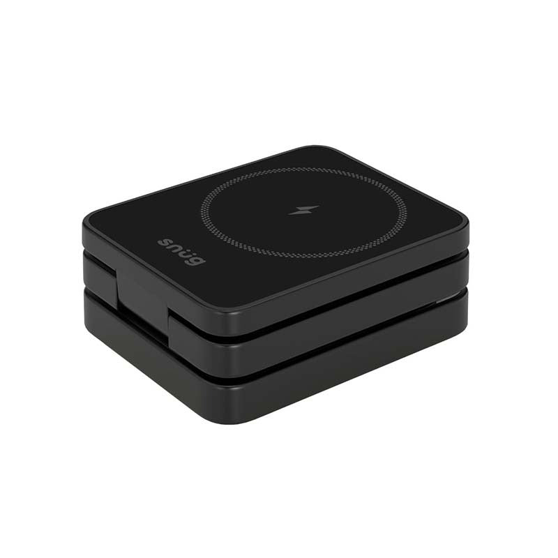Snug 3-In-1 Magnetic Wireless Travel Charger 15W - Black
