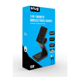 Snug 3-In-1 Magnetic Wireless Travel Charger 15W - Black