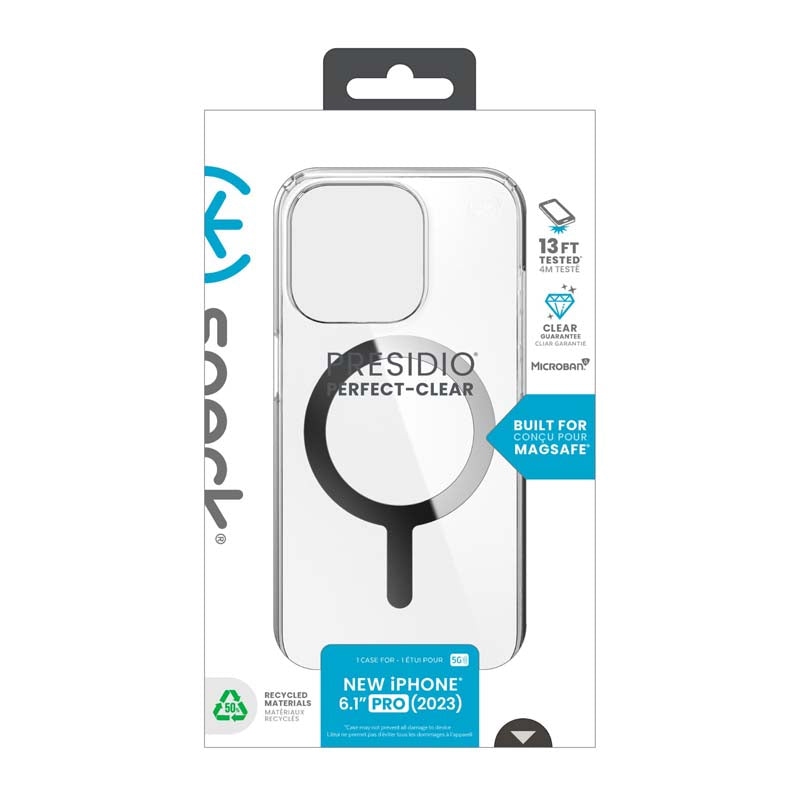 Speck Apple iPhone 15 Pro Perfect Clear With Magsafe - Clear / Chrome - Clear