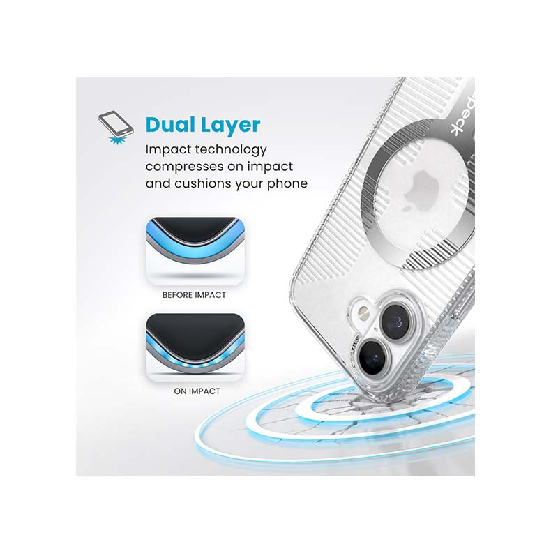 Speck Apple iPhone 16 Gemshell Clear Grip Magsafe Case - Clear - Clear