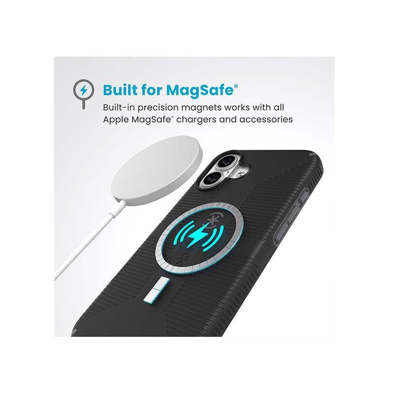 Speck Apple iPhone 16 Plus Candyshell Grip MagSafe Case - Black - Black