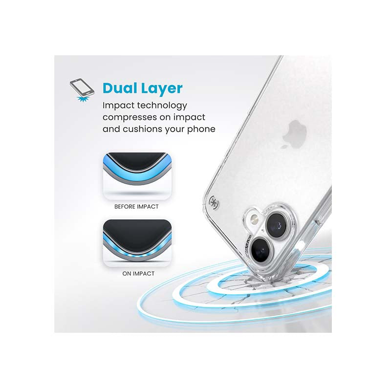 Speck Apple iPhone 16 Presidio Perfect-Clear Case - Clear - Clear