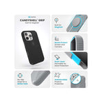 Speck Apple iPhone 16 Pro CandyShell Grip MagSafe Case - Black - Black