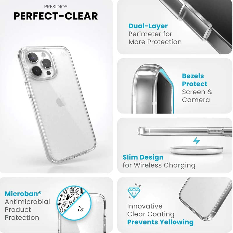 Speck Presidio Perfect Clear iPhone 15 Pro Max Case - Clear