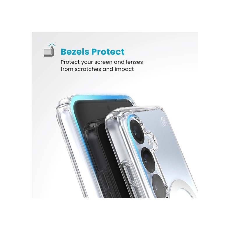 Speck Presidio Perfect Clear Magnet Case Samsung Galaxy S25 - Clear / Silver - Clear / Silver